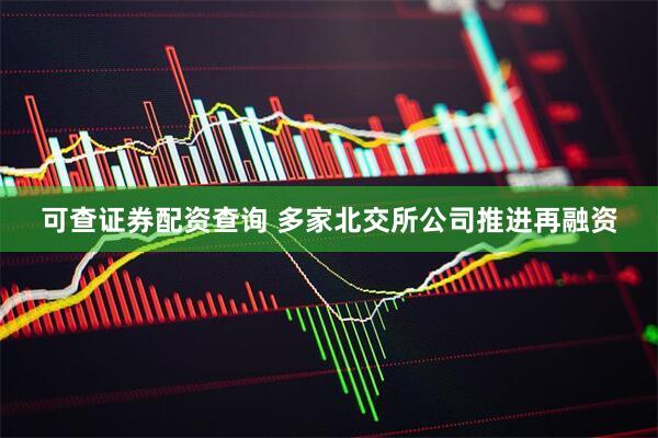 可查证券配资查询 多家北交所公司推进再融资